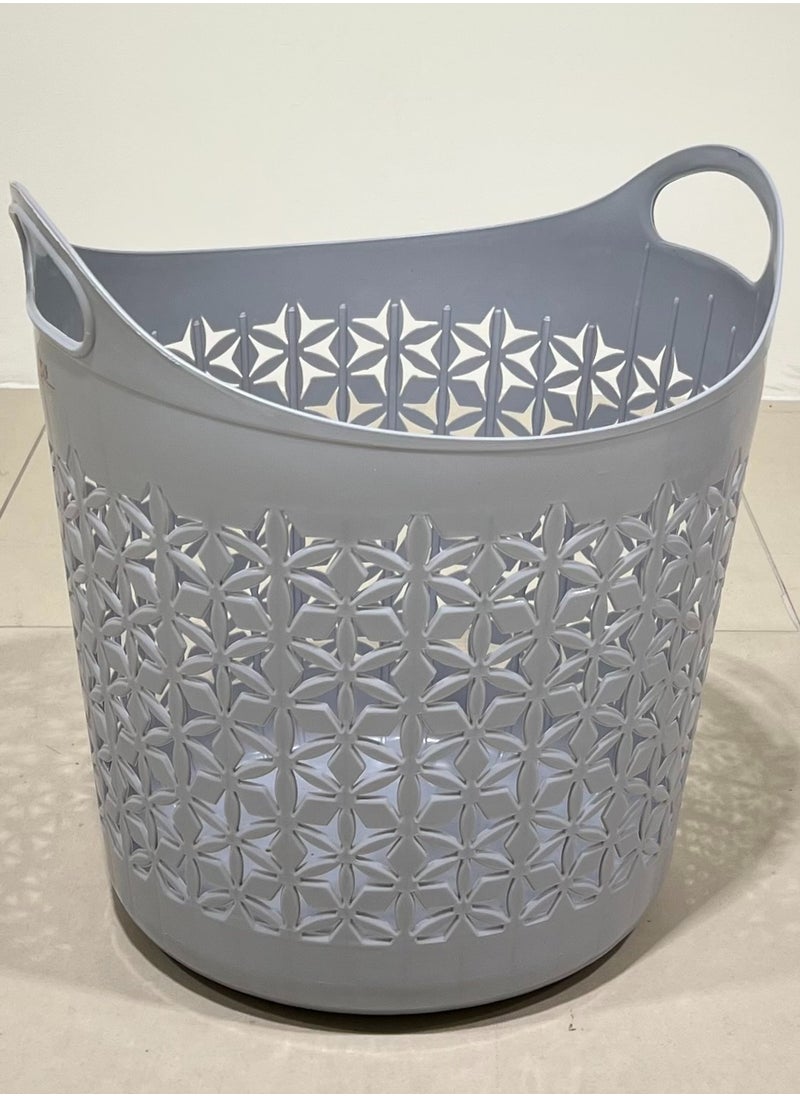VIO Flexi Plastic Laundry Bin Multi Purpose Flexible Laundry Storage Basket Hamper Light Weight and Durable Large Dirty Clothes Organizer Basket with Handles 40 Litre Toys Soft Toys Bin  - Image 3