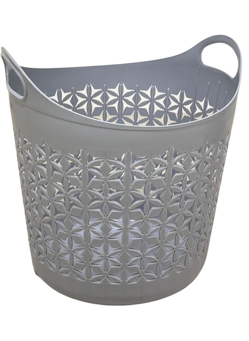 VIO - Flexi Plastic Laundry Bin Multi Purpose Flexible Laundry Storage Basket Hamper Light Weight and Durable Large Dirty Clothes Organizer Basket with Handles 40 Litre Toys Soft Toys Bin - Image 1