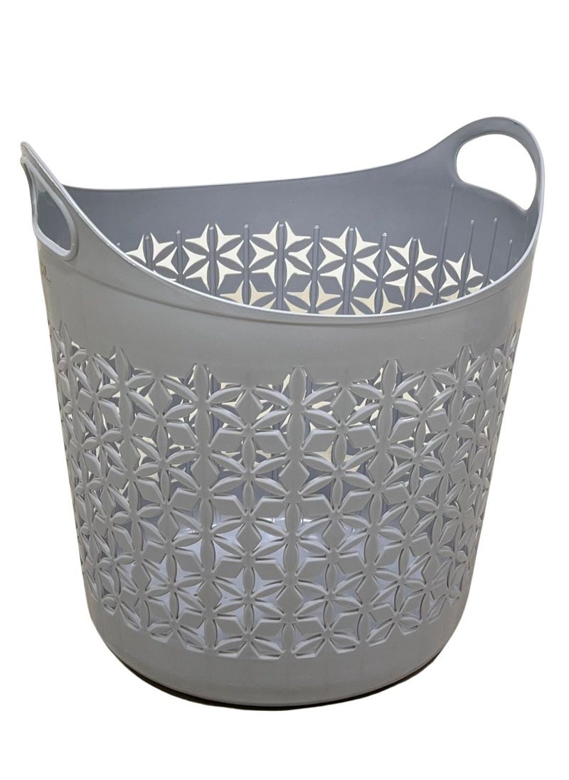VIO - Flexi Plastic Laundry Bin Multi Purpose Flexible Laundry Storage Basket Hamper Light Weight and Durable Large Dirty Clothes Organizer Basket with Handles 40 Litre Toys Soft Toys Bin - Image 1