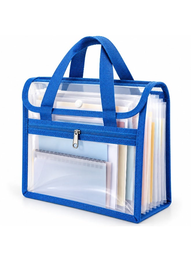 Multi-Color Document Organizer File Folder – 12 Transparent Pockets Paper Organizer - Image 1