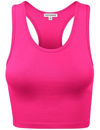 HATOPANTS Women Sleeveless Racerback Crop Camisole Tank Tops Cotton Basic Shirts HOTPIN M - Image 1