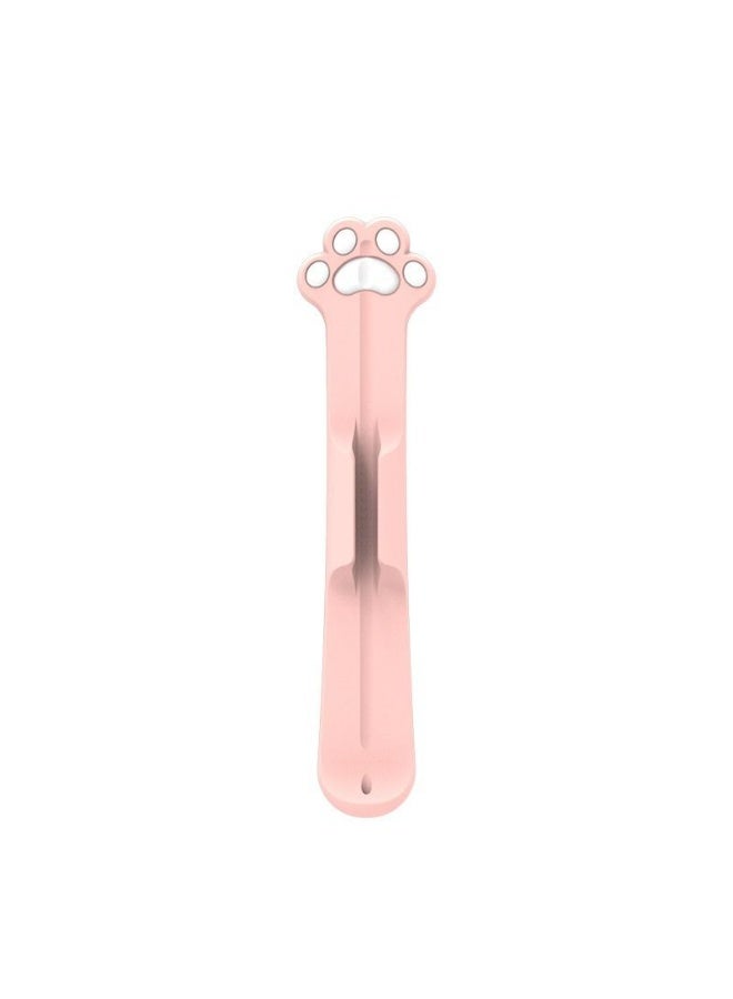 HPRT Silicone Pen Holder Compatible With Apple Pencil 1st/2nd/USB-C And Common Stylus Pens, Cute Paw Magnetic Adhesive Pen Case For Tablet Covers (Pink, 18.8 x 4.4 cm) - Image 1