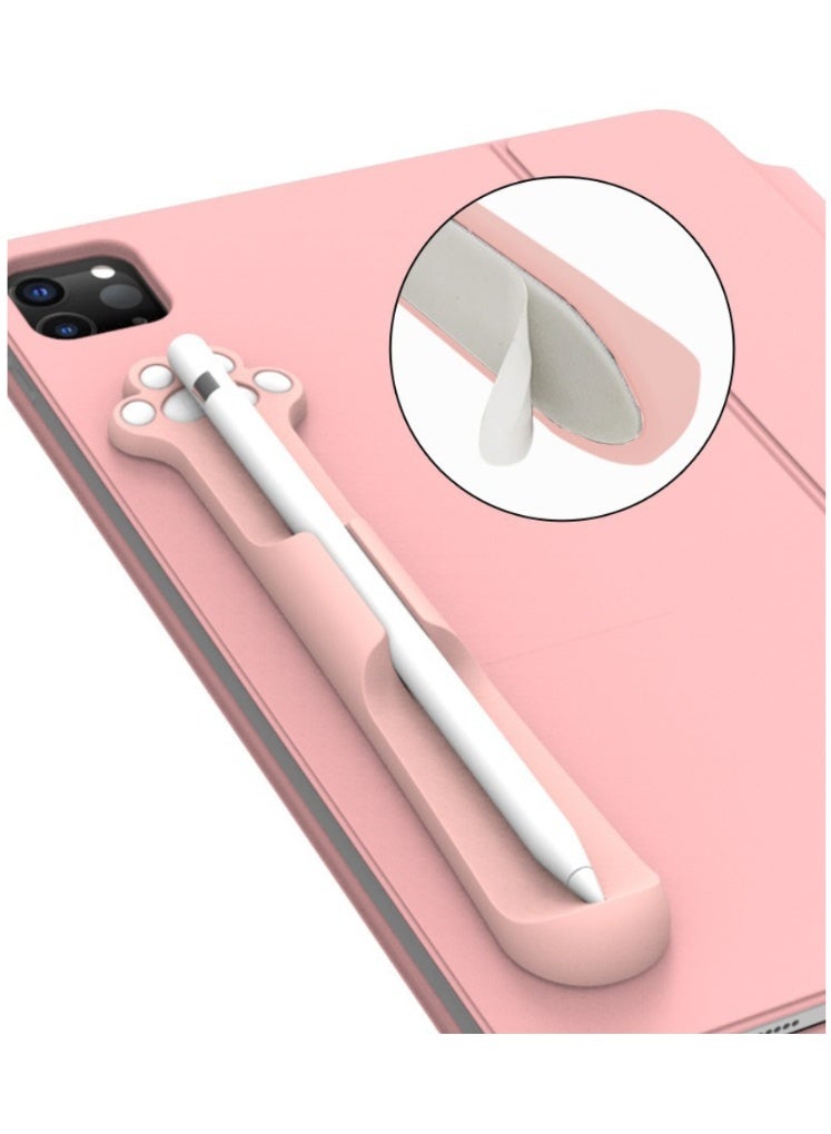 HPRT Silicone Pen Holder Compatible With Apple Pencil 1st/2nd/USB-C And Common Stylus Pens, Cute Paw Magnetic Adhesive Pen Case For Tablet Covers (Pink, 18.8 x 4.4 cm) - Image 3