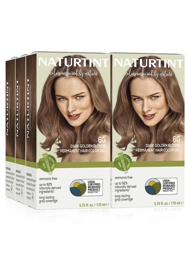 NATURTINT Permanent Hair Color 6G Dark Golden Blonde (Pack Of 6) Ammonia Free Vegan Cruelty Free Up To 100% Gray Coverage Long Lasting Results (Packaging May Vary)  - Image 1