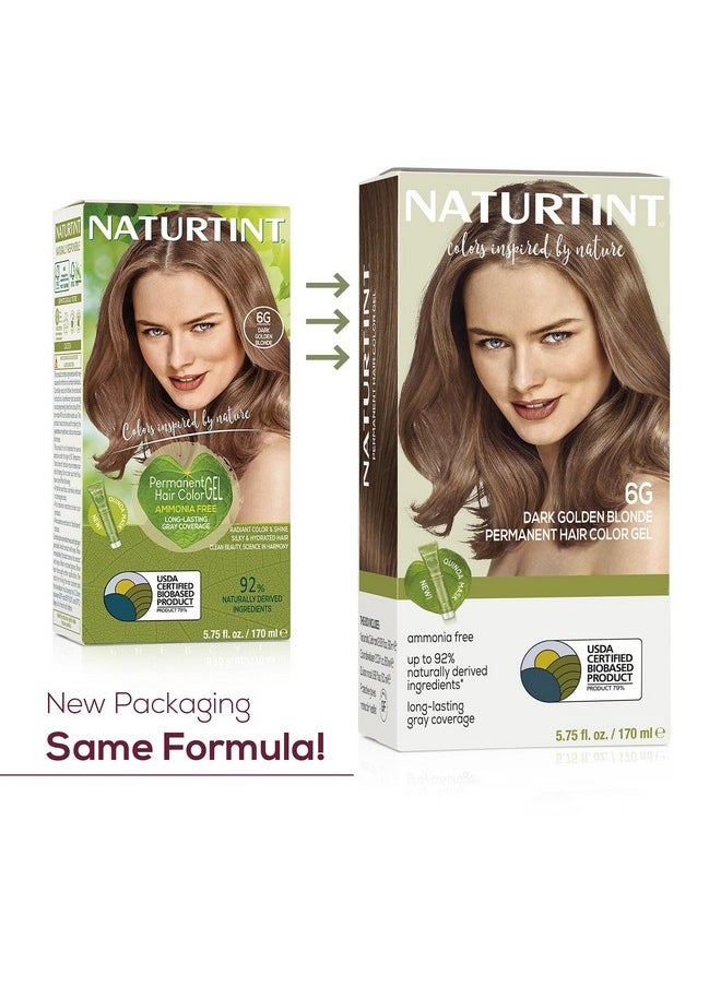 NATURTINT Permanent Hair Color 6G Dark Golden Blonde (Pack Of 6) Ammonia Free Vegan Cruelty Free Up To 100% Gray Coverage Long Lasting Results (Packaging May Vary)  - Image 2