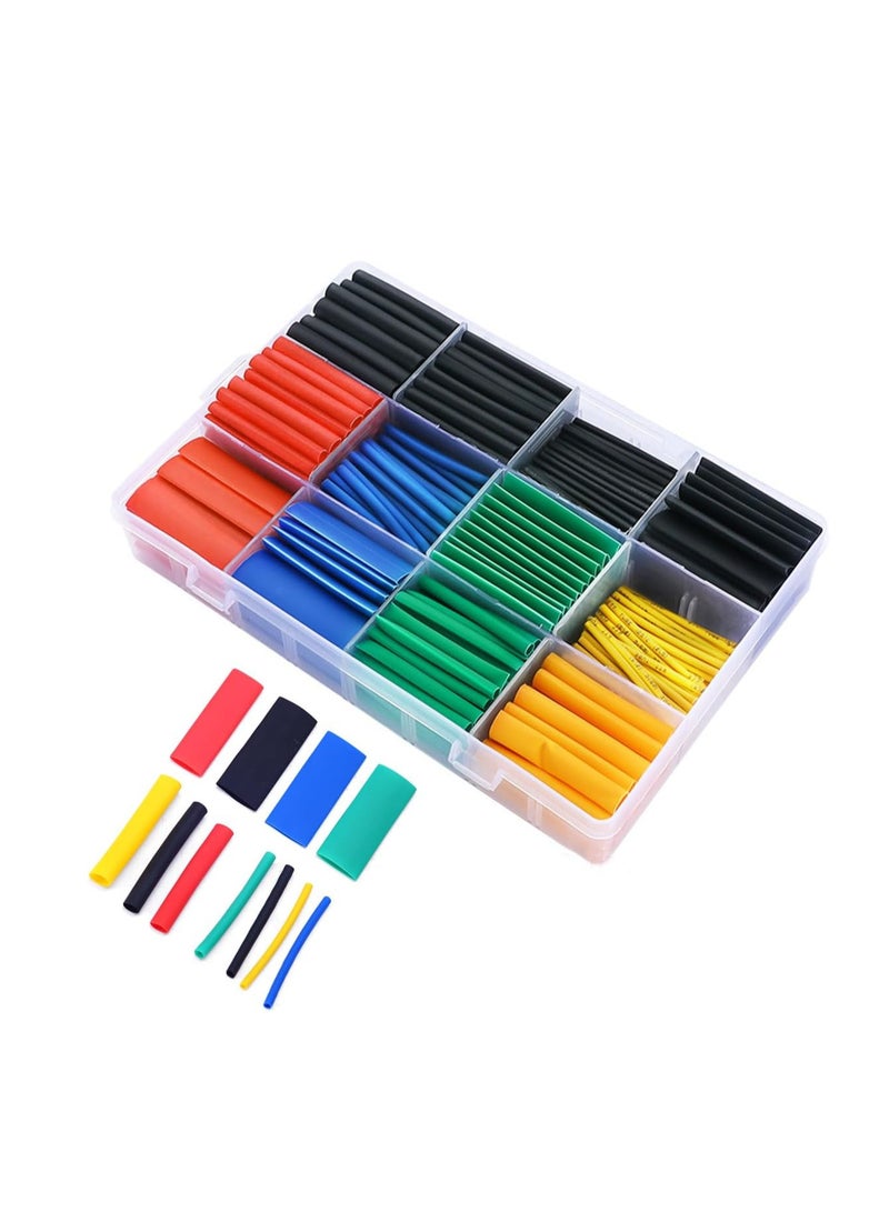 ECVV ECVV 580Pcs Premium Heat Shrink Tubing Set - 6 Colors, 11 Sizes - Assorted Sleeving Tube Wrap Cable Wire Kit for DIY Projects - Image 1