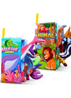 Generic Children's Silicone Tail Cloth Book Educational Toys Do Not Rip Baby Cloth Book Ring Paper Enlightenment Early Education Toys-Specifications:Figure  - Image 2