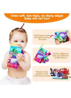 Generic Children's Silicone Tail Cloth Book Educational Toys Do Not Rip Baby Cloth Book Ring Paper Enlightenment Early Education Toys-Specifications:Figure  - Image 4