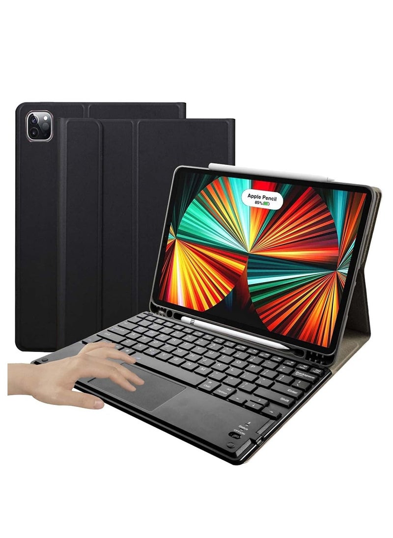 ELTRAZONE ELTERAZONE iPad Keyboard Case for iPad Apple iPad Pro 11 2018/2020/2021 iPad Cover with Keyboard Built-in Touchpad & Pencil Holder (for iPad 11", Black) - Image 1