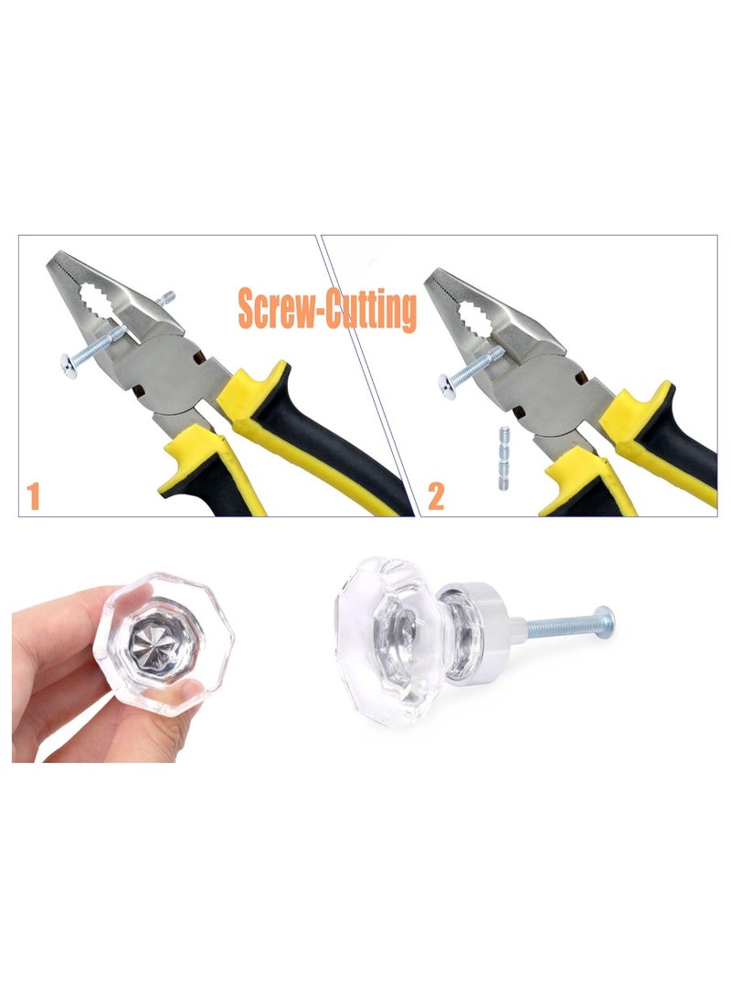 Zikra Crystal Cabinet Knobs and Pulls, 6 Pcs Glass Drawer Pulls and Knobs, Octagon, Clear, for Upgrading Your Drawers, Dressers, Armoires and Cabinets,Easily Cleanable(With Screws) - Image 2