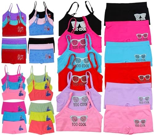 ToBeInStyle Girls' Pack of 6 Random Print Assortment Cami Top and Bottom Sets (12 Pieces) - M - Image 3