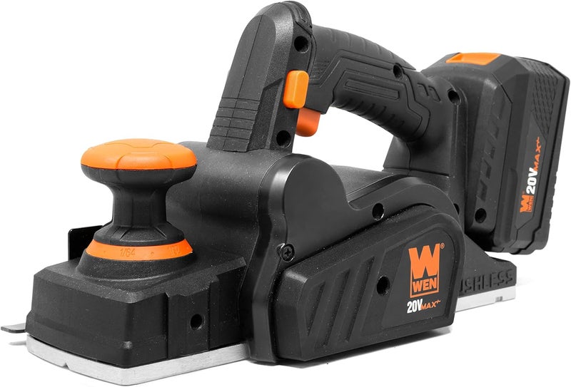 Wen Cordless Planer, Brushless with 3-1/4-Inch Blade, 20V Max 4.0 Ah Lithium-Ion Battery and Charger (20653) - Image 1