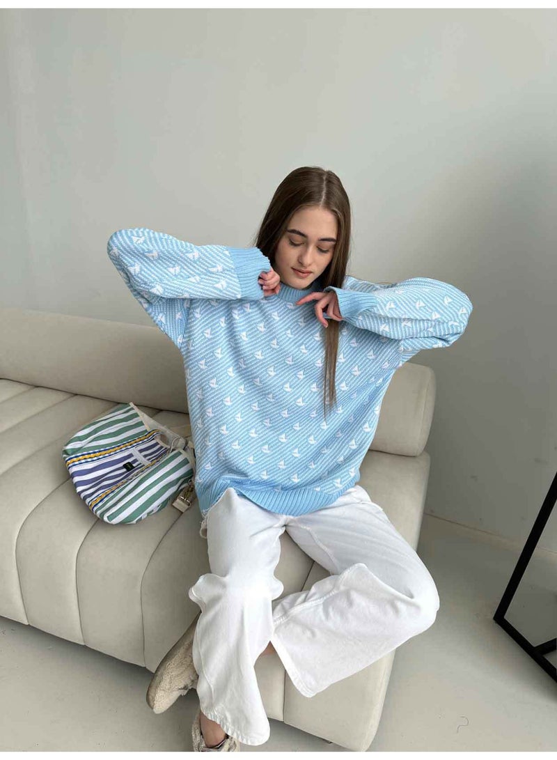 NIBEMINENT Knit Jumper Women O Neck Printed Embroidery Sweater Fashion Long Sleeve Pullover Autumn Winter  Loose Sweaters - Image 2