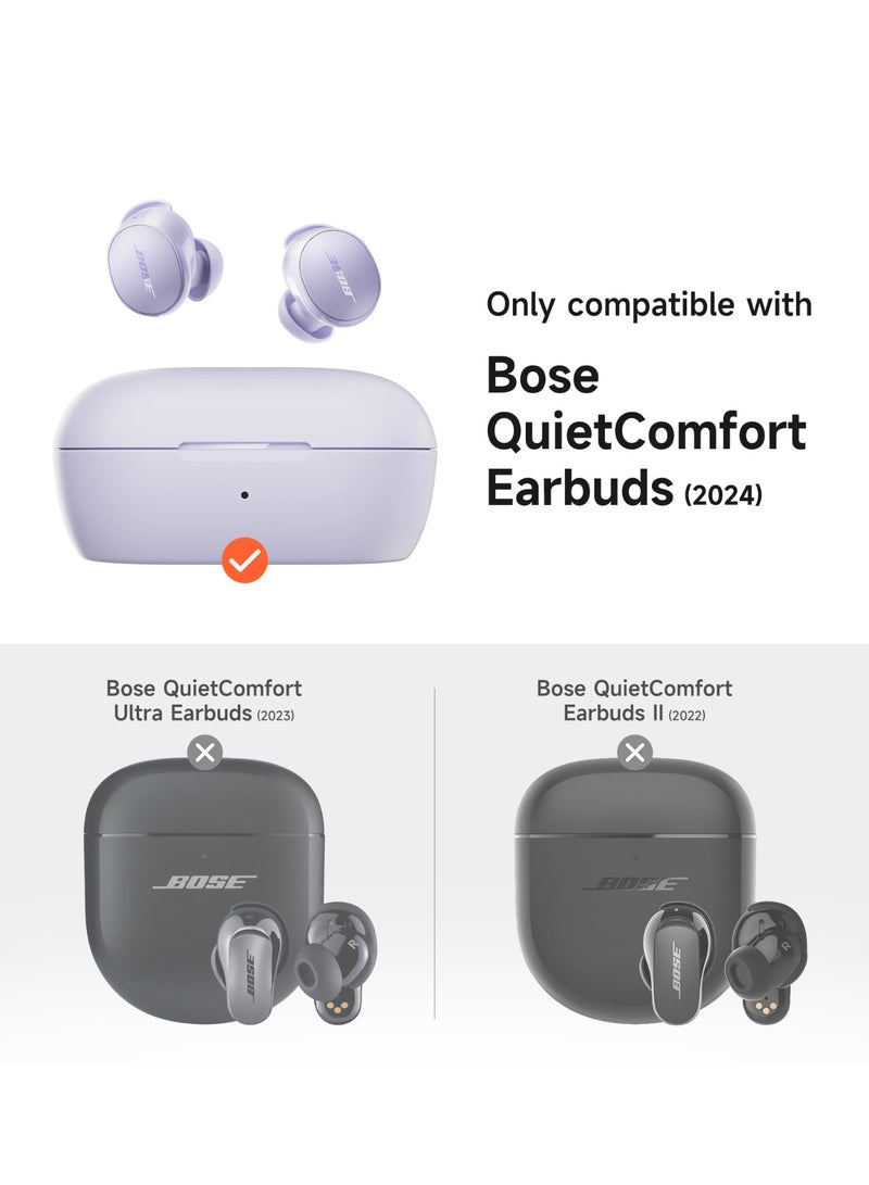 Case for Bose QuietComfort Earbuds 2024, Magnetic Bumper, Rugged Shockproof Protective Cover with Carabiner & Cleaning Kit & Removal Tool, Purple  - Image 2