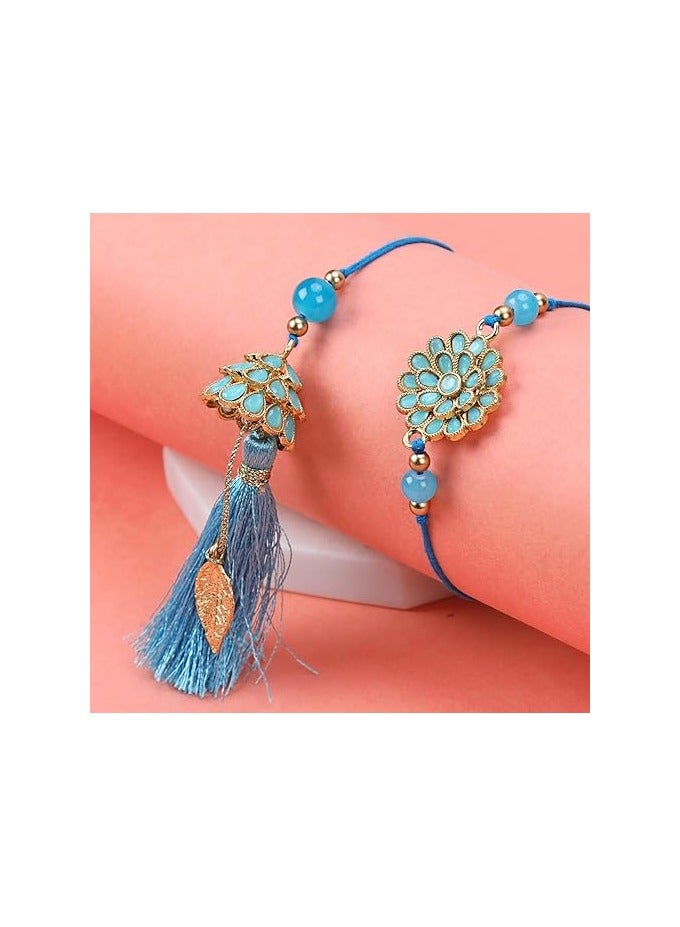 كااميري بازار مجموعة رَخِيَات مِينَاكَارِي بَهَيَا بَهَابِي مع عبوة رولي وتشال - رَخِيَة للأخ، بَهَيَا، بَهَي - لمبا رَخِيَة للبَهَابِي، الأخت - Image 2