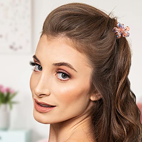 Cobahom 8 Pcs 1.26 Inch Flower Hair Clips Small Claw Clips, Vintage Hair Clips Cellulose Acetate Jaw Clamps for Thin Hair, Styling Accessories for Women, Multicolor - Image 5