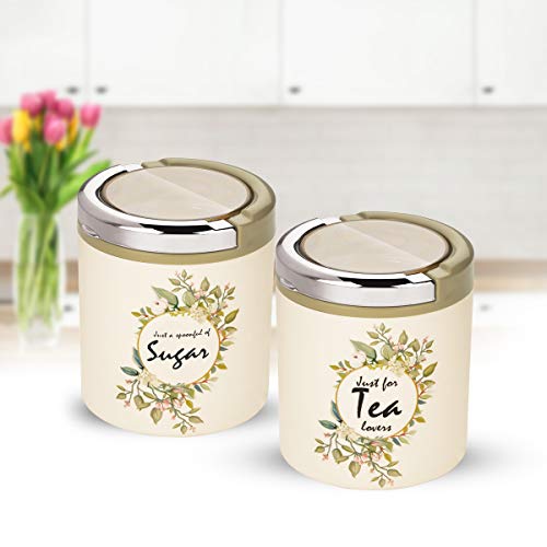 Trueware Lift up ST Container |Set of 2| Olive Green|750 ML|Plastic|Air tight|BPA Free |100% Food Grade |Canister| Jar | Plastic Body | Odour Proof | Kitchen Storage, accesseroies, Jar - Image 2