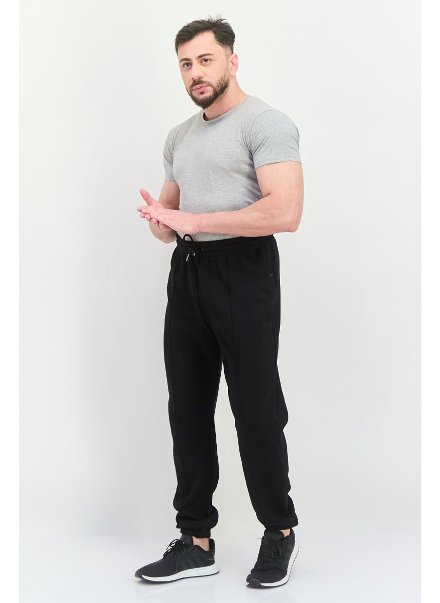 NAUTICA Men Drawstring Side Pocket Jogger Pants, Black  - Image 2