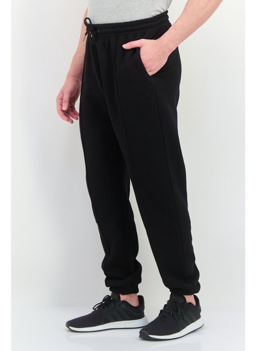 NAUTICA Men Drawstring Side Pocket Jogger Pants, Black  - Image 4