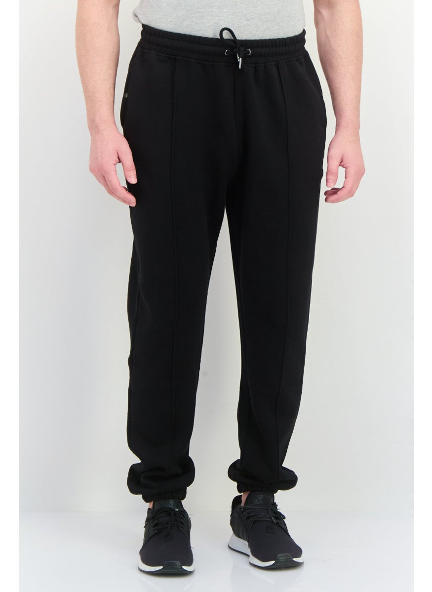 NAUTICA Men Drawstring Side Pocket Jogger Pants, Black  - Image 1