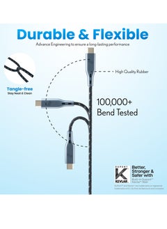 Remson USB-A to Type-C Remson Rapid-Link Nylon Braided Cable Fast Charge & Data Sync 1.2 Meters Blue  - Image 2