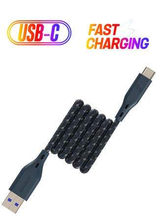 USB-A to Type-C Remson Rapid-Link Nylon Braided Cable Fast Charge & Data Sync 1.2 Meters Blue - pzsku/Z7005CD5BBC15100FB7C0Z/45/1746233425/d9f73ed5-8eff-4b75-8957-0df336b3554d
