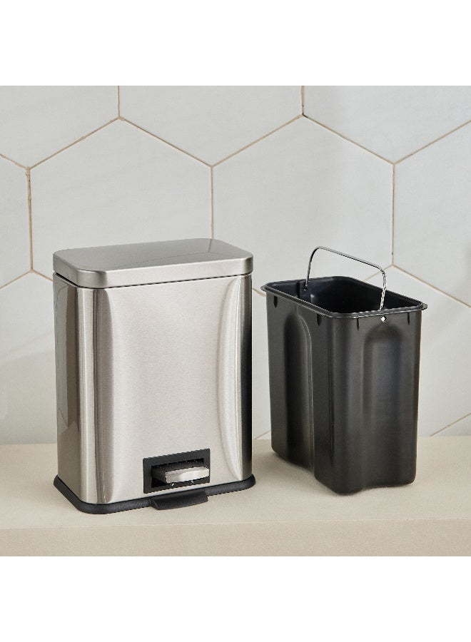 Home Box Stainless Steel Rectangular Pedal Bin - 5L - Image 3
