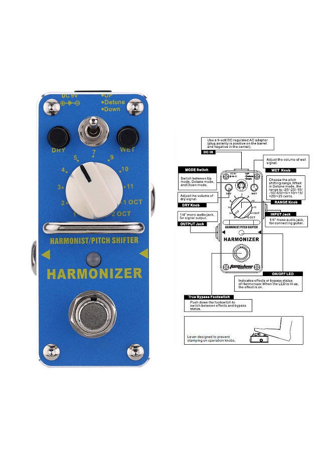 Ahar-3 Harmonizer Harmonist/Pitch Shifter Electric Guitar Effect Pedal Mini Single Effect With True Bypass