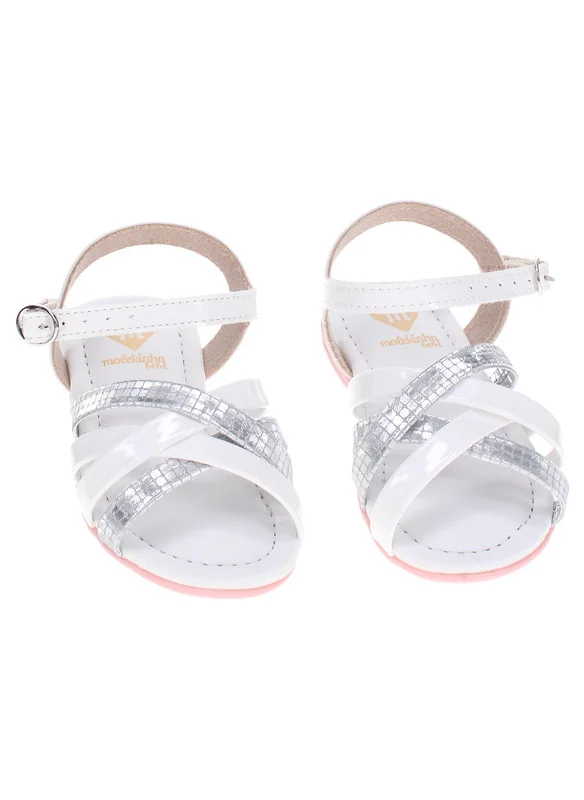 MOLEKINHA Molekinha Infant Girls Sandals With Back Strap White | Made In Brazil