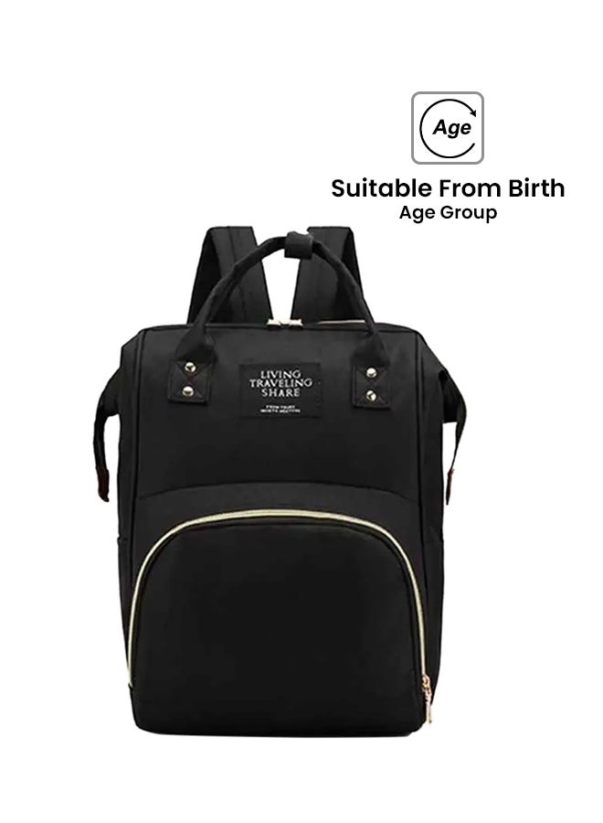 Multifunctional Multipocket Lightweight And Comfortable Diaper Mommy Bag-Black - Image 1