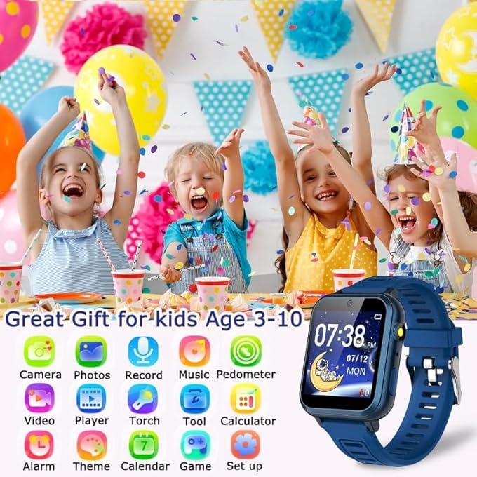 rayihni Smart Watch,Multifunction Rechargeable Touch Screen Toddler Watch With Hd Photograph,And Music Player Educational Toys, Birthday Gifts For Girls Boys Ages 6-12(Black) - Image 2