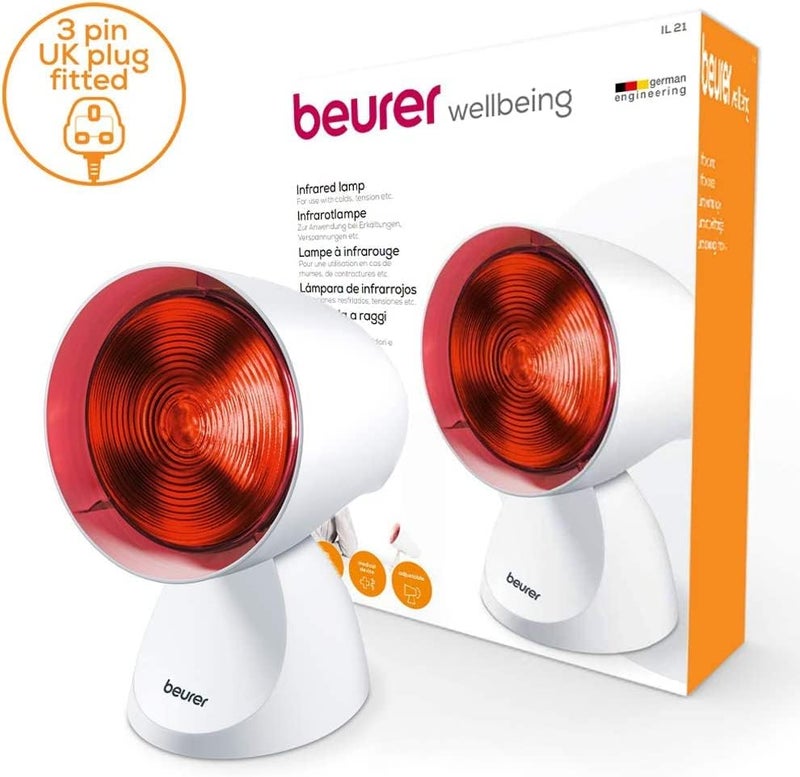 Beurer IL21 Infrared Heat Lamp Warm and soothing infrared light Helps ease muscle aches and joint stiffness Speed recovery from the common cold Improve complexion With 5 angles of inclinatio - Image 2