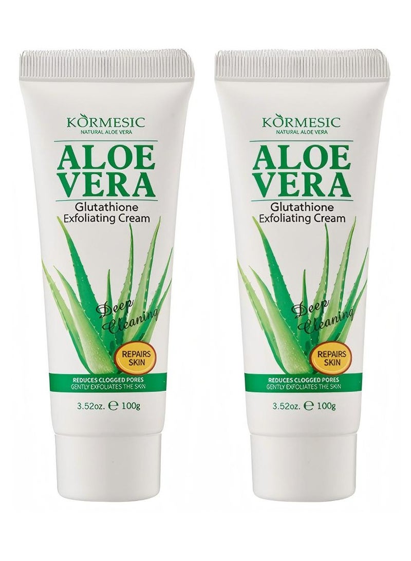 Kormesic 2pcs جلوتاثيون الألوة فيرا كريم-100g مشرق ومهدئ كريم الوجه - Image 1