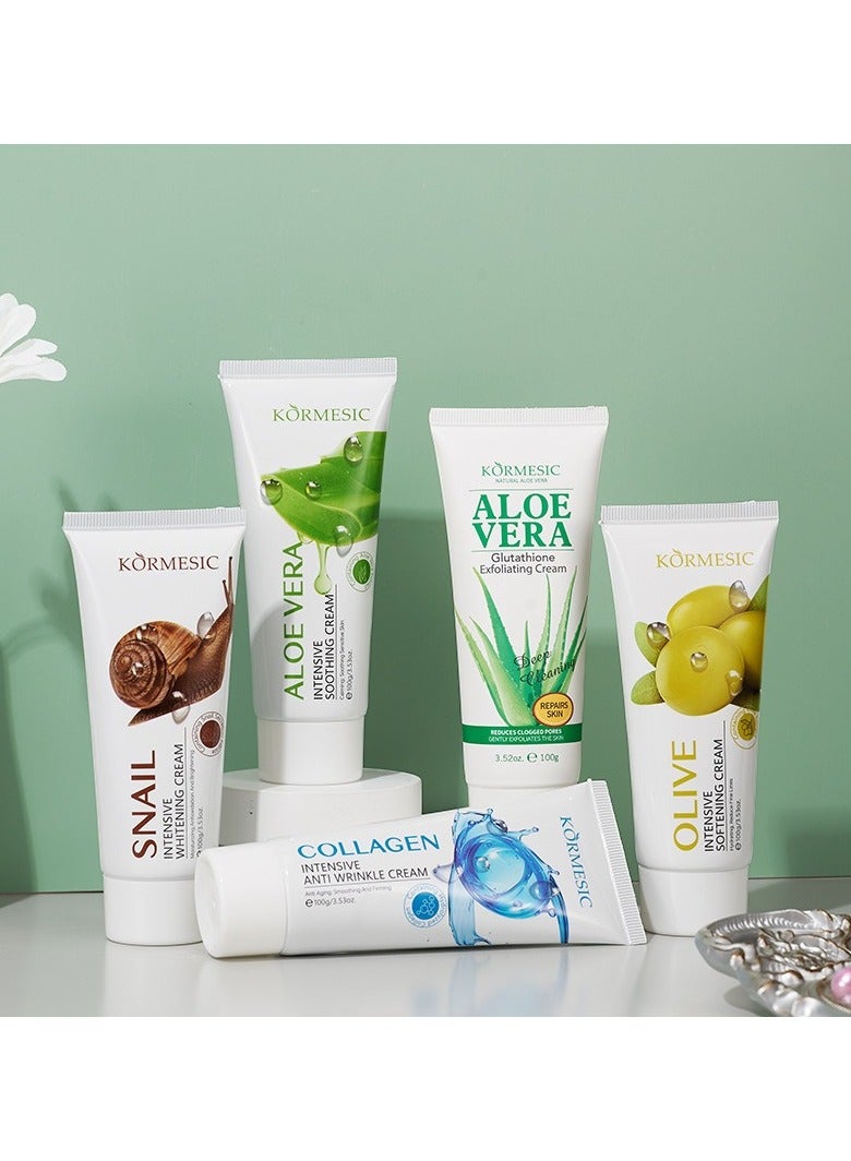 Kormesic 2pcs جلوتاثيون الألوة فيرا كريم-100g مشرق ومهدئ كريم الوجه - Image 4