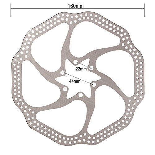 Litetop 160mm Disc Brake Rotor with 6 Bolts Stainless Steel Bicycle Rotors Fit for Road Bike, Mountain Bike, MTB, BMX (Stainless Steel, 2pcs) - Image 2