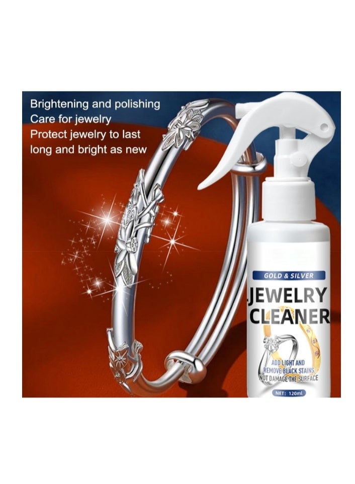 منظف ​​مجوهرات الذهب والفضة 120 مل محلول تنظيف سريع للمجوهرات | مضاد للتشويه والصدأ وملمع للفضة، منظف مجوهرات لطيف للذهب والنحاس والأحجار الكريمة - Image 5