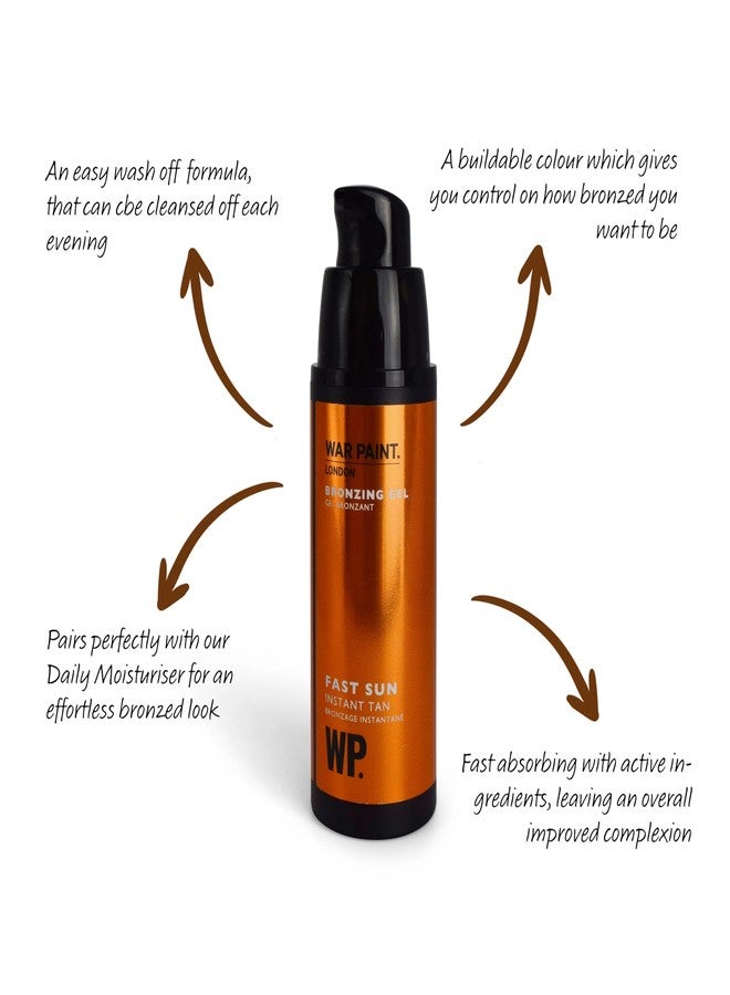 War Paint for Men Fast Sun Face Bronzing Gel, Creates Instant Natural, Sun-Kissed Look, Fast-Absorbing and Buildable Formula with Willow Bark Extract 30ml - Image 2
