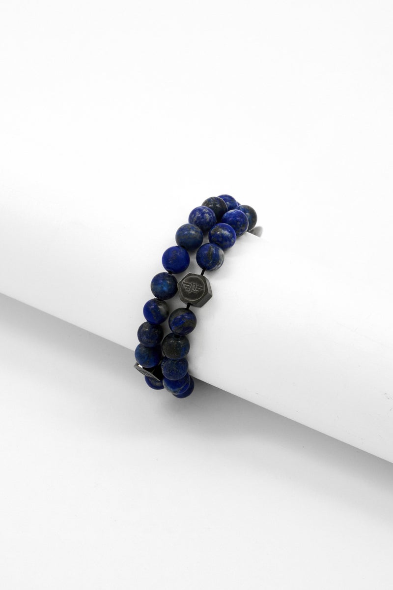 POLICE Men Beaded Fashionable Bracelet, Blue - Image 3
