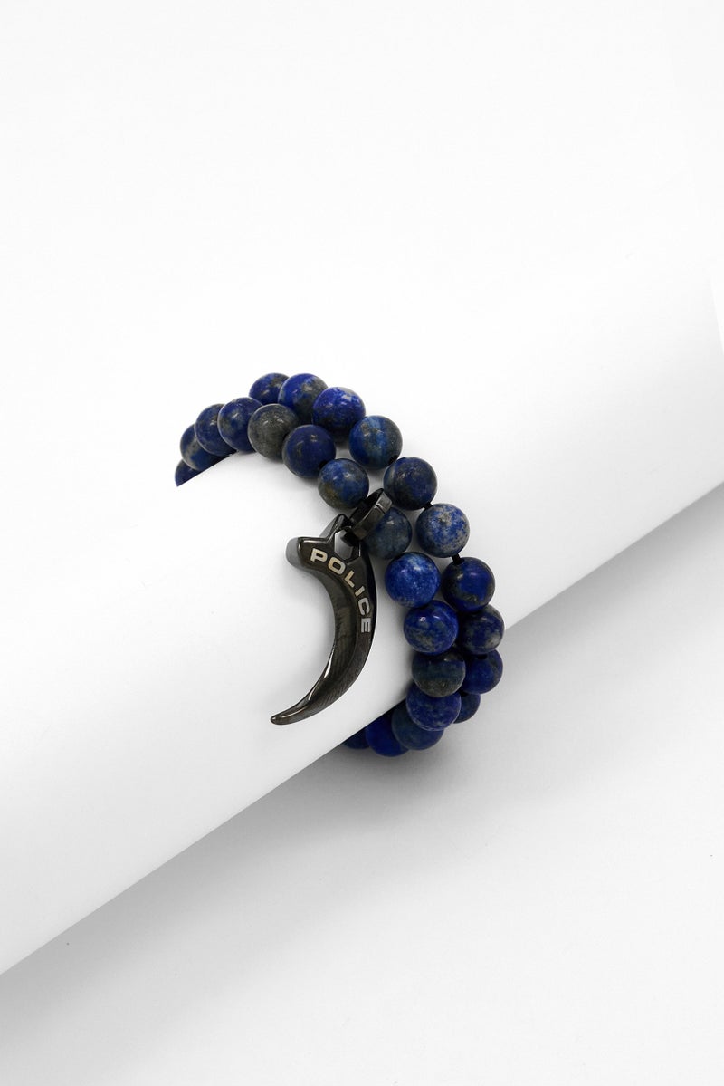 POLICE Men Beaded Fashionable Bracelet, Blue - Image 1