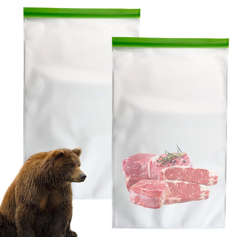 TAINESS Odor Proof Food Storage Bear Bags Reusable Zipper Barrier Bags Airtight Bags Keep Fresh and Waterproof for Backpacking Camping Outdoor Bear Proof Refrigerator Freezing 2 Pack