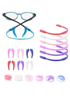 Aikanbo Glasses Straps, 6pcs Silicone Glasses for Kids with Colorful Sunglass Straps and 12pcs Non-slip Ear Hooks, Sports Glasses with Soft Elastic Glasses Holder, Suitable for Adults and Kids  - Image 1