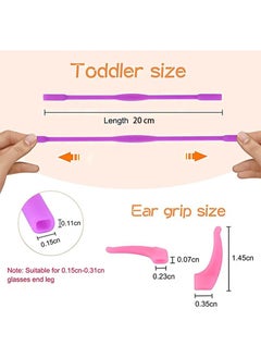 Aikanbo Glasses Straps, 6pcs Silicone Glasses for Kids with Colorful Sunglass Straps and 12pcs Non-slip Ear Hooks, Sports Glasses with Soft Elastic Glasses Holder, Suitable for Adults and Kids  - Image 2