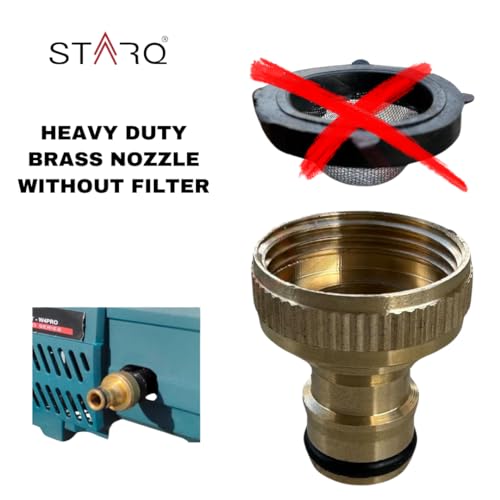 STARQ Metal inlet brass nozzle for high pressure washer golden - Image 2