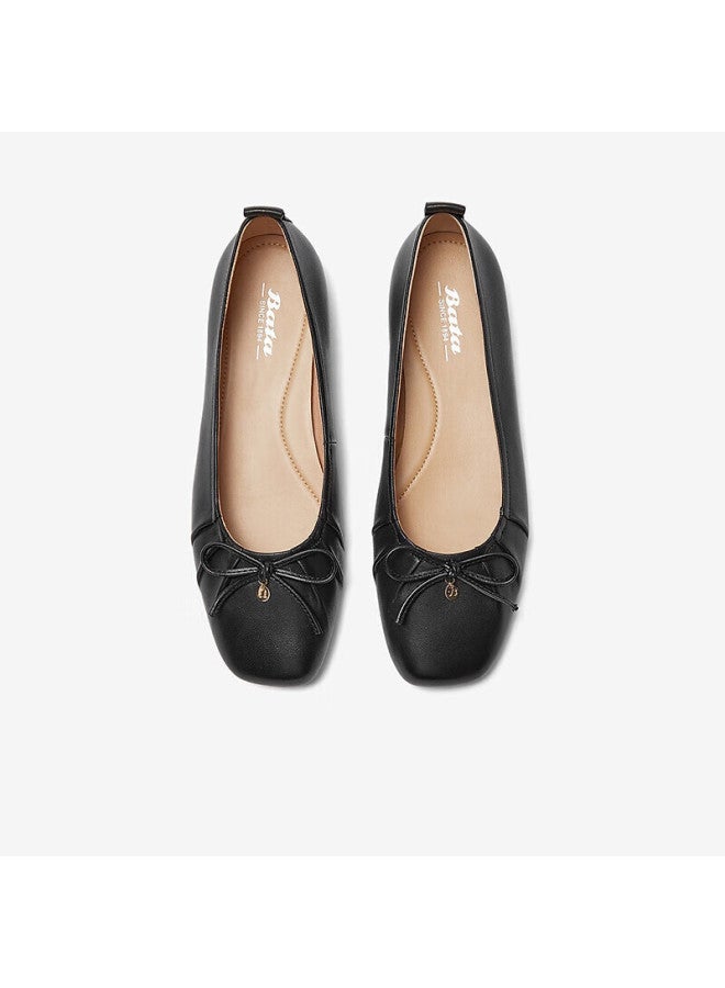 Bata Women's Sheepskin Soft Sole Ballet Shoes Afz30cq3 Black Size 38 - Image 3