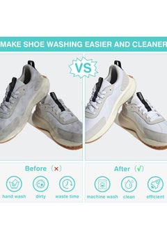SYOSI Shoe Washing Machine Bag,2 Pairs Adjustable Shoe Trees,Inside 10000+ Fluffy Fibers Keep 360° Cleaning,Upgrade Durable Zipper,Reusable Shoe Laundry Bag for any Machine Washable Shoes  - Image 4