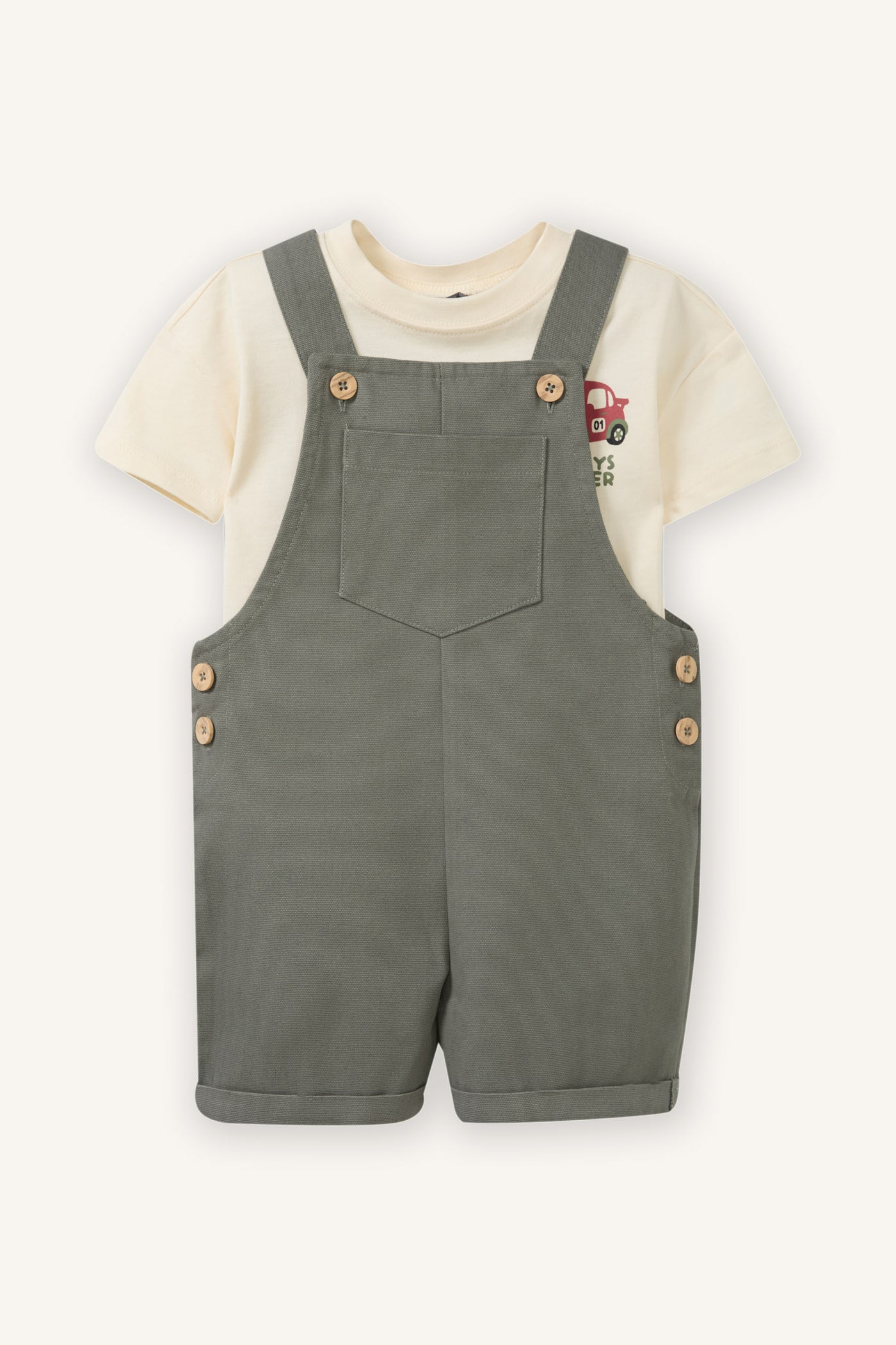 Beige BabyBoy Baby Boy Animal Print 2 Piece Set Casual