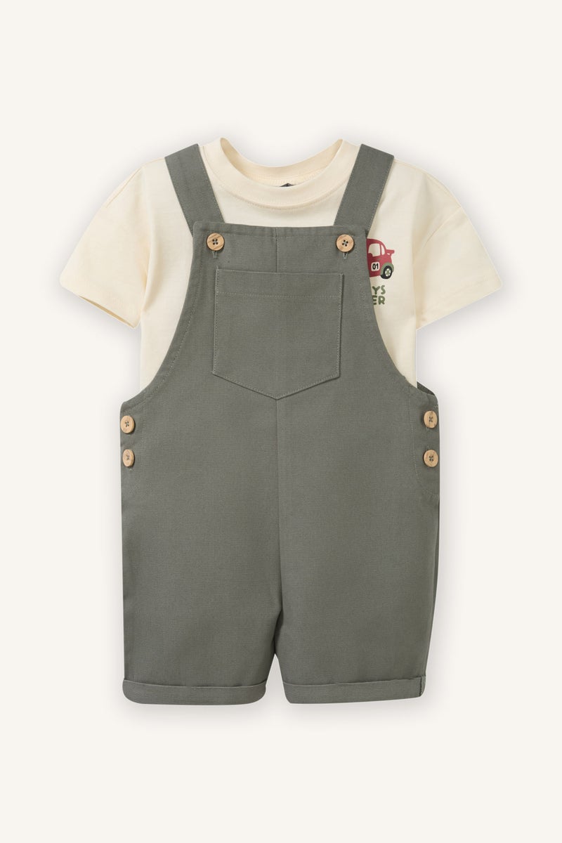 DeFacto Beige BabyBoy Baby Boy Animal Print 2 Piece Set Casual - Image 1