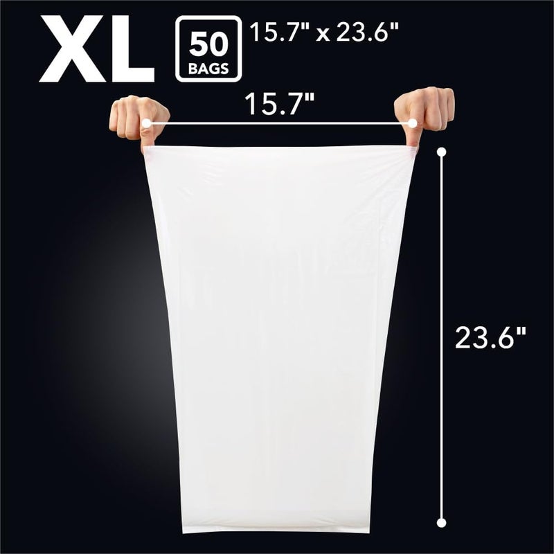 BOS أكياس قمامة صغيرة للمطبخ من BOS مع تقنية إغلاق الروائح، خالية من الرائحة، حجم XL، لون أبيض، 90 قطعة، عبوة من 2، 100 كيس - Image 3