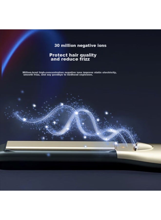 Riwa Men's Straight Flat Iron, Aluminum Foil Curling Iron, Negative Ion Volumizing Flat Iron, 13mm Ultra-narrow Men's Short Hair Flat Iron Rb-8250 - Image 1