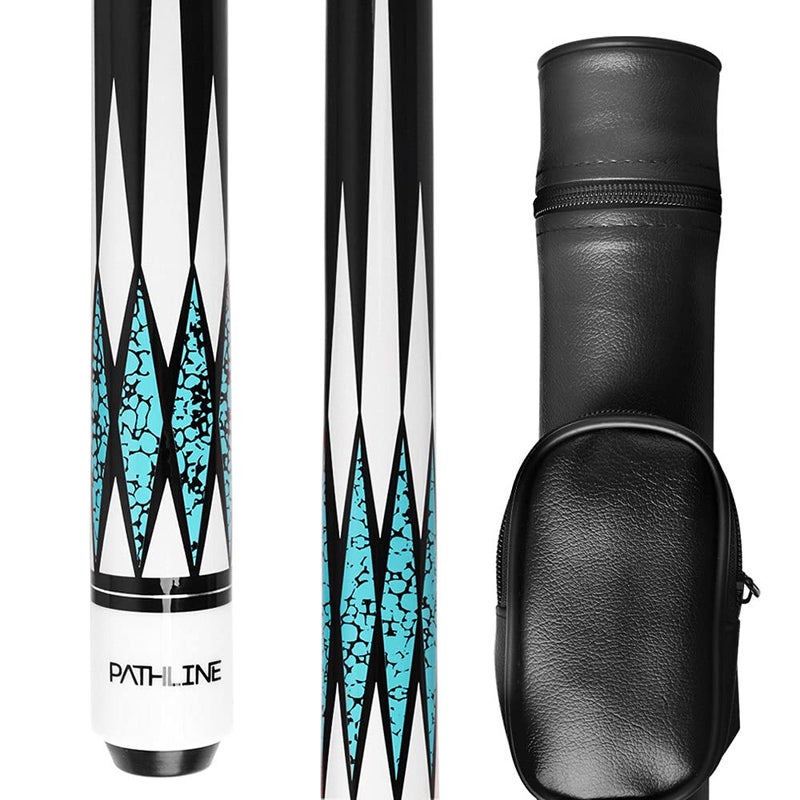 Pathline PLN Pool Cue Kit - 58 inch Canadian Maple Billiard Pool Stick and Hard Case (Blue 21oz) - Image 1